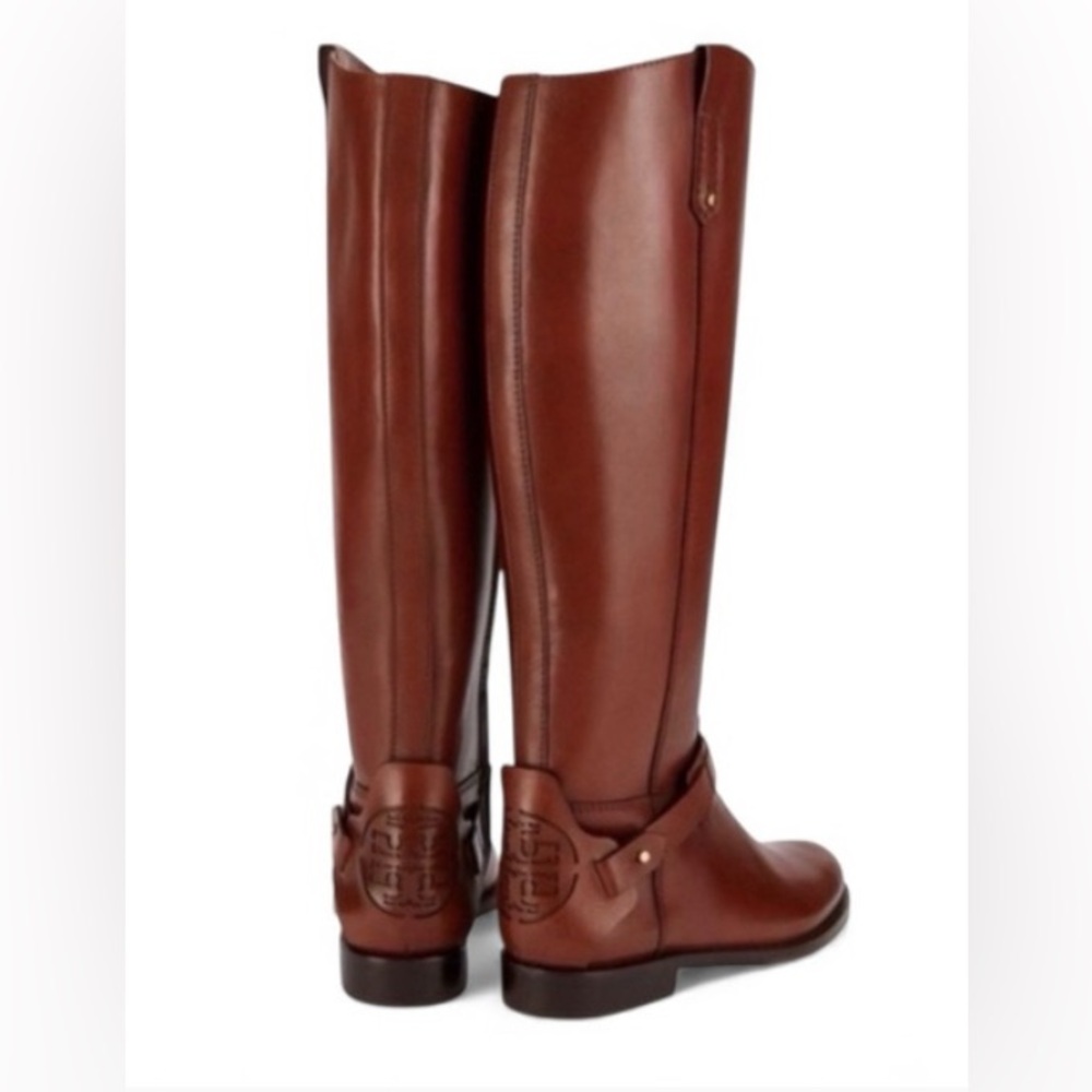 Tory Burch Brown Leather Derby Riding Boots